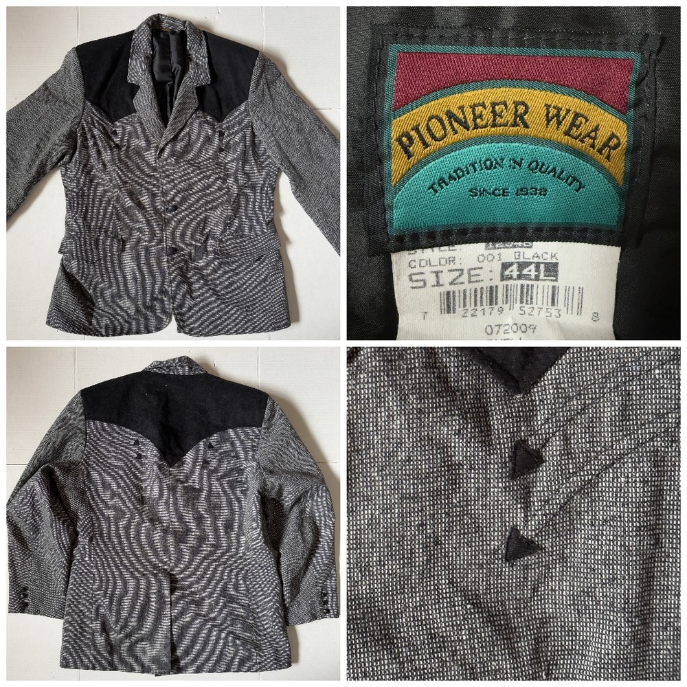PIONEER WEAR -  Men's‎ Vintage Western Wool Blend Sport Coat Blazer - Size 44L